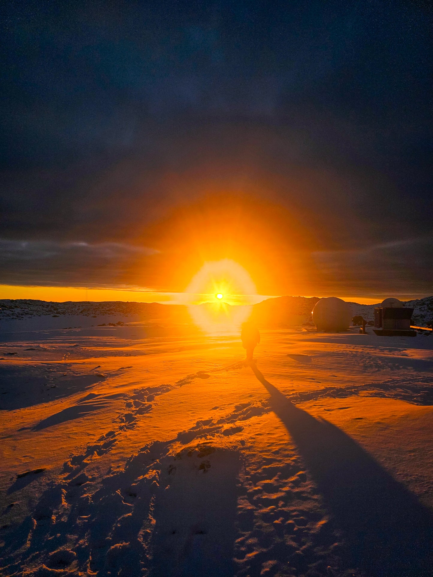 Golden Horizon — Antarctic Sunset Silhouette | Fine Art Print
