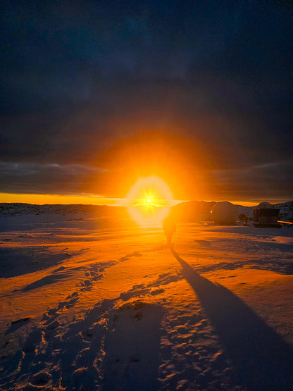 Golden Horizon — Antarctic Sunset Silhouette | Fine Art Print