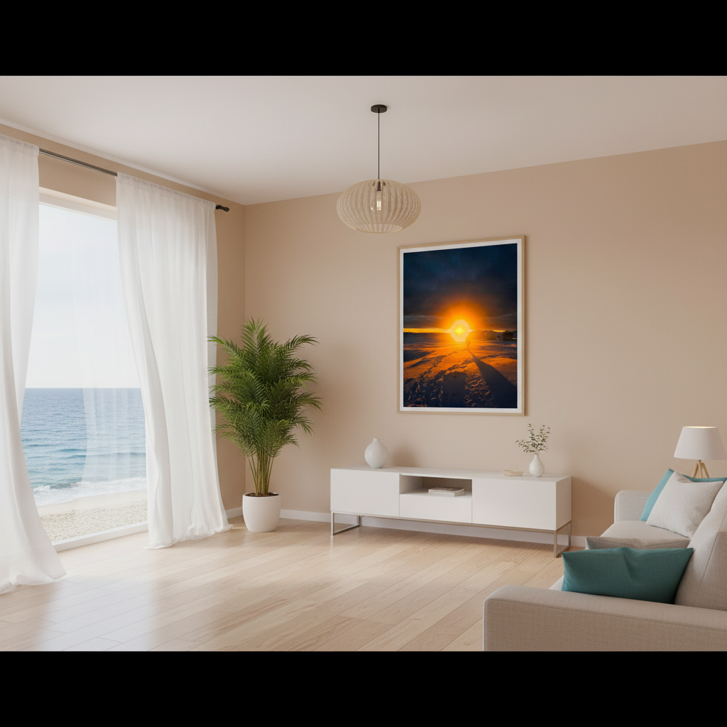 Golden Horizon — Antarctic Sunset Silhouette | Fine Art Print