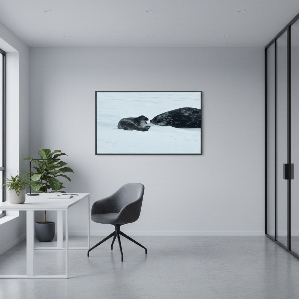 Antarctic Bond — Mother and Seal Pup | Fine Art Print