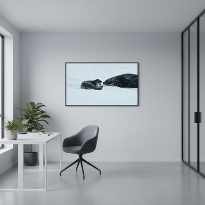 Antarctic Bond — Mother and Seal Pup | Fine Art Print