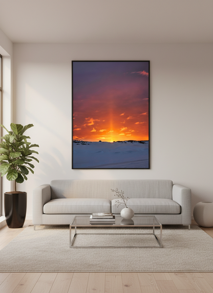 Antarctic Sunset Glow — Golden Light Over the Ice | Fine Art Print