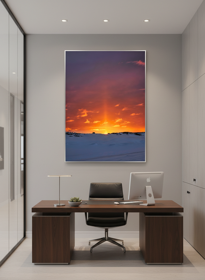 Antarctic Sunset Glow — Golden Light Over the Ice | Fine Art Print