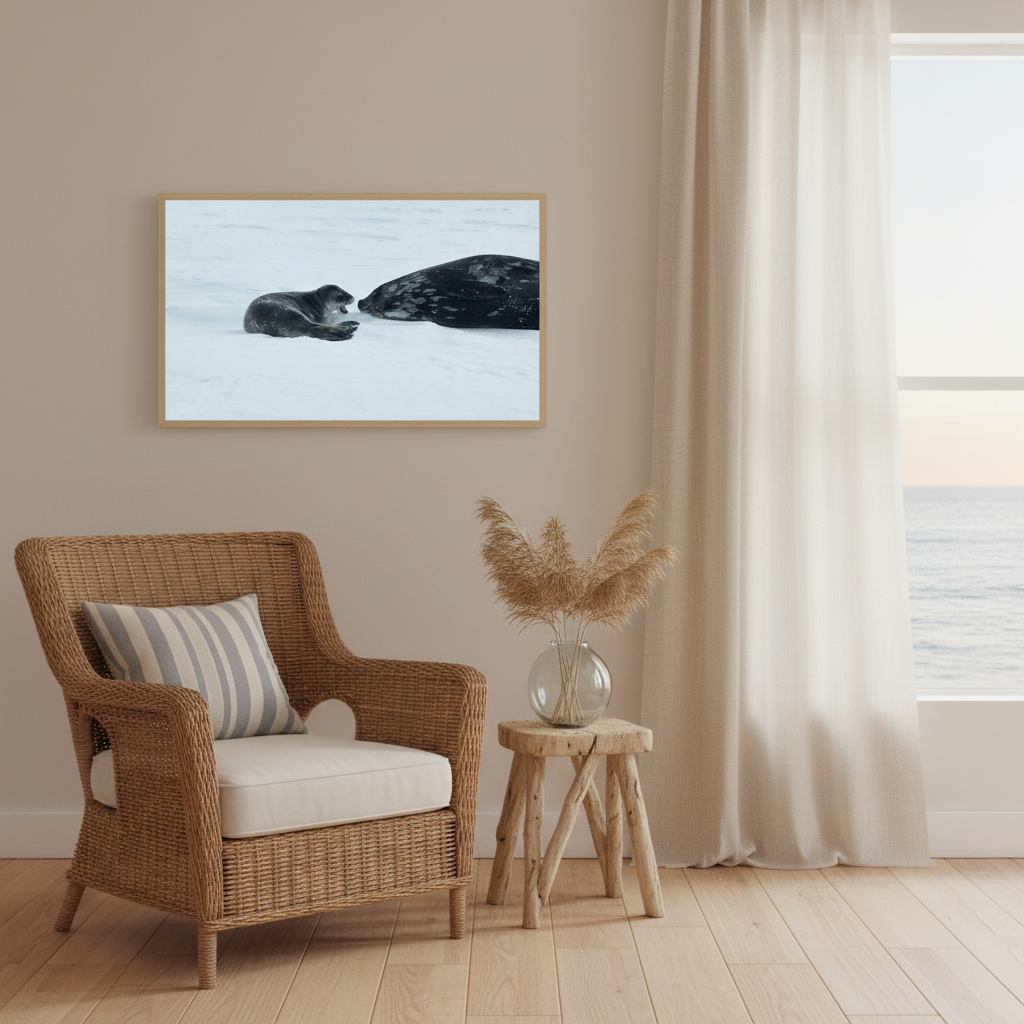 Antarctic Bond — Mother and Seal Pup | Fine Art Print